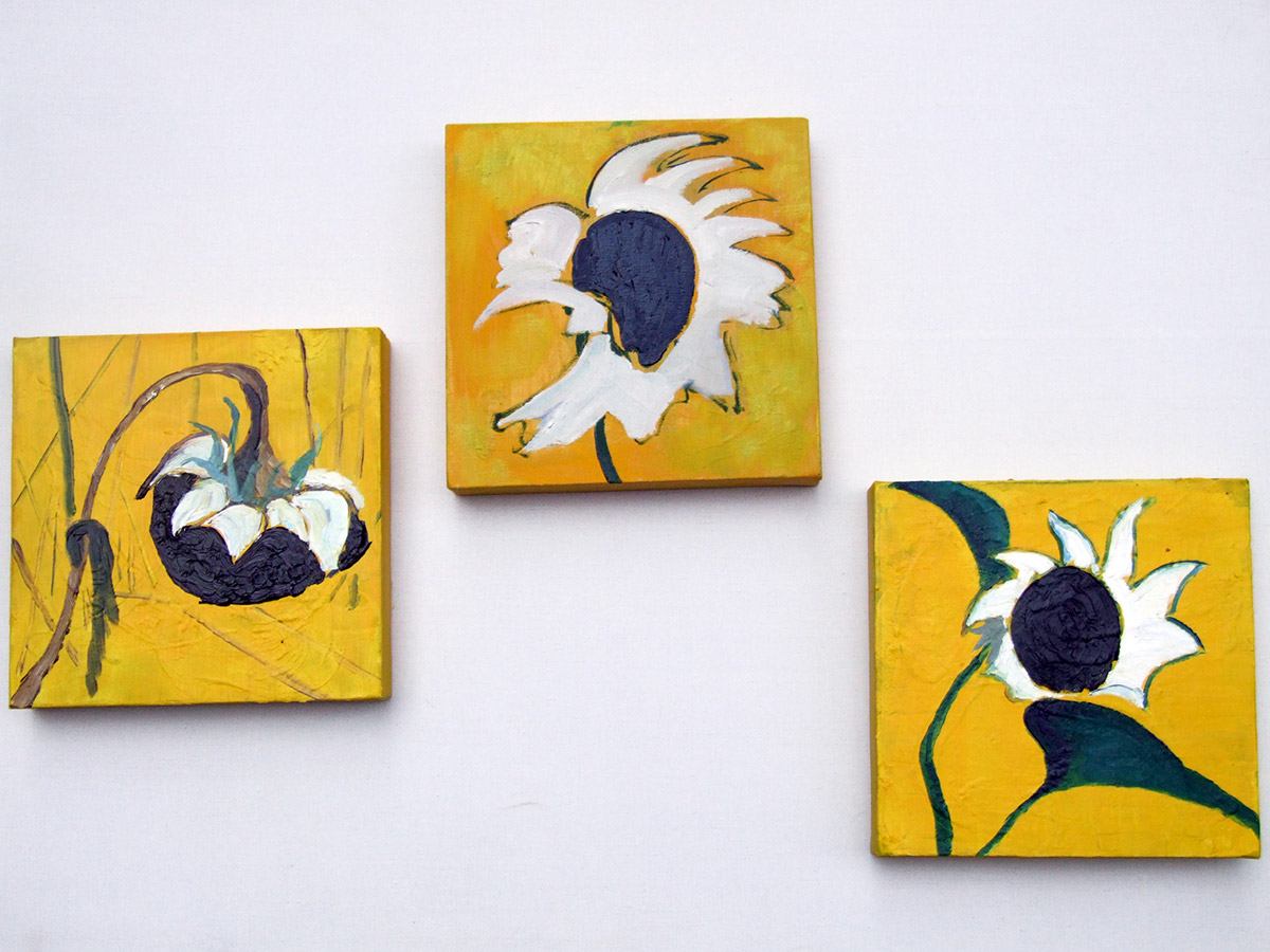 Three sunflowers